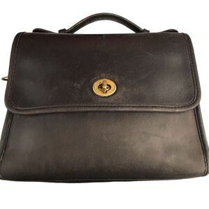 Vintage 1990’s Coach Court Bag Leather Crossbody Shoulder Black #9870
